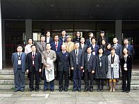 Prof. Michael Hui (4th from left, front row), Pro-Vice-Chancellor of the Chinese University of Hong Kong leads a delegation composed of senior executives from various units to visit Nanjing University
